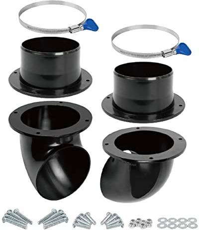 POWERTEC 70292 4-Inch Cyclone Dust Collection Elbows and Couplers Separator Kit for Woodworking Debris Containers, Buckets and Barrels