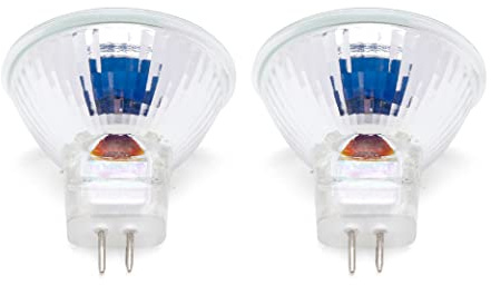 lumenivo MR11 12V 10W Halogen Bulb Fiber Optic Replacement Light Bulb with G4 2-pin Base - 12 Degree Landscape Lighting Narrow Spot Indoor Flood Light Bulbs MR11 12 Volt 10 Watt - 2 Pack