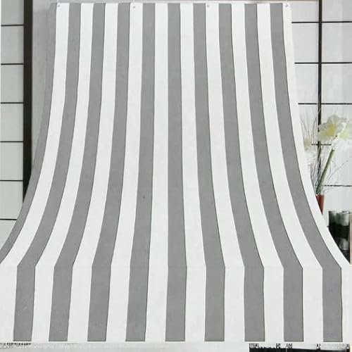Corredocasa Tenda da Sole a Righe per esterno Balcone Veranda Terrazzo terrazzino casa con Anelli e Ganci Tessuto Resistente da Esterno (200x300 cm,Grigio)