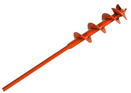 Heavy Duty Garden Dirt Hole Auger - 1/2 Hex Shank (2 - Orange)