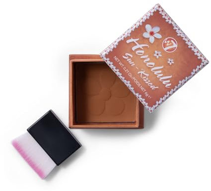W7 Honolulu Sun-Kissed Bronzing Powder - Pressed Powder Bronzer - Contouring & Highlighting Vegan Makeup