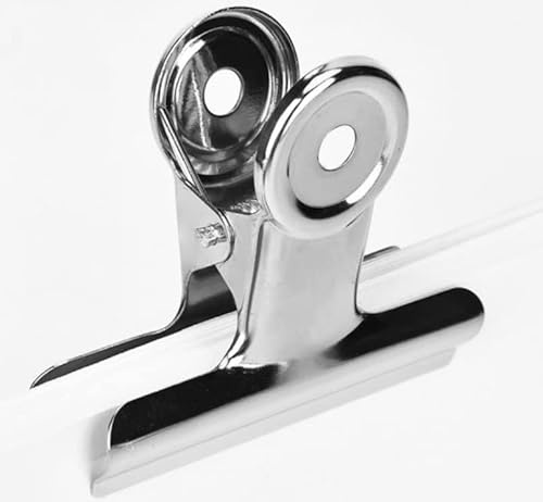 5 Stück kleine Verschlussclips Metall | 90mm Tüten Clips | Brief Klammern aus Edelstahl mit starker Federkraft | Lebensmittelbeutel Verschlussklammern | Metallklemmen für EIN luftdichtes Abschließen