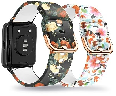 AireWiki 2-PCS Silikon Armbänder Kompatibel mit HUAWEI WATCH Fit 2- Muster Sport Weiches Ersatzband Für Damen Herren Armband Für HUAWEI WATCH Fit 2 (5)