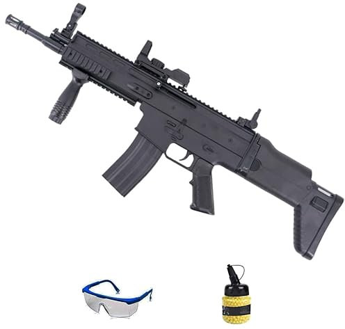 Fusil Vigor 8902BK Tipo Scar-L | Pack Pistola de Airsoft (balides de PVC). Arma de Aire comprimido Muelle. Calibre 6mm