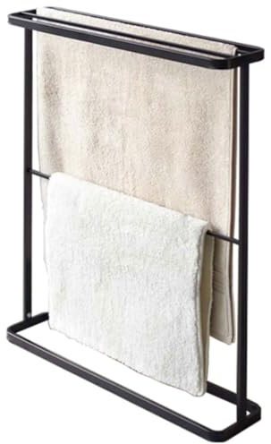 UTOQIA Porte-Serviettes de Salle de Bain sur Pied Support De Porte-Serviettes Autoportant en Métal, Support pour Salle De Bain échelle Porte Serviette (Color : Siyah)
