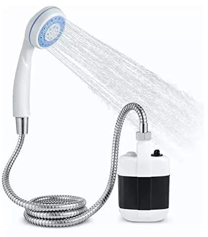 Bewinner Tragbare Dusche, Camping-Dusche, Outdoor-Camp-Duschpumpe, Elektrische Wiederaufladbare Tragbare Camping-Dusche, Camping-Duschkopfdüse für Camping, Wandern, Reisen, Waschen
