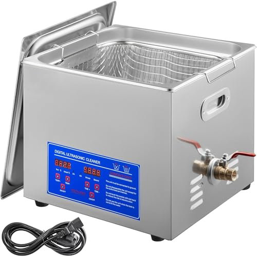 FAYELONG Ultrasonic Cleaner, Ultrasonic Jewelry Cleaner with Digital Timer & Heater, Stainless Steel Industrial Sonic Cleaner 40kHz for Glasses, Watches, Rings, Small Parts (15L)