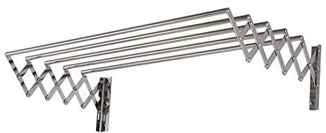 HIARAN Wäscheständer, Wäscheständer, Wäscheständer, Wandmontage, einziehbar, Wäscheständer Pferd, zusammenklappbar, Faltbarer Kleiderbügel, 5 Stangen, Handtuchhalter, Trockner, Ehe Lucky Star