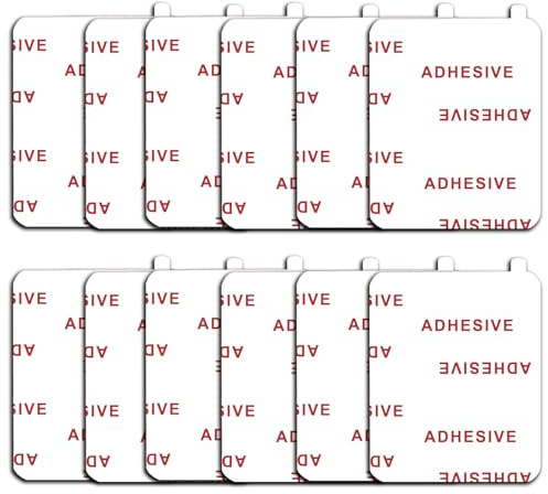 12 Pack 1.96 x 1.57(40*50mm) Very High Bond Sticky Adhesive [Easy to Peel Off] Replacement,Double Sided Pads Gule for Dashboard Windshield Suction Cup Phone Holder Car DVR Home Suction Hooks (White)