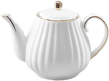 Théière de Style Européen en Céramique Blanche, Grosse pour Café