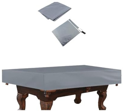 Pool Table Cover 8 Feet Pool Table Cover Waterproof Pool Table Protector | 210D Oxford Pool Table Cover for Patio Furniture Outdoor Dustproof Cover Black/Silver