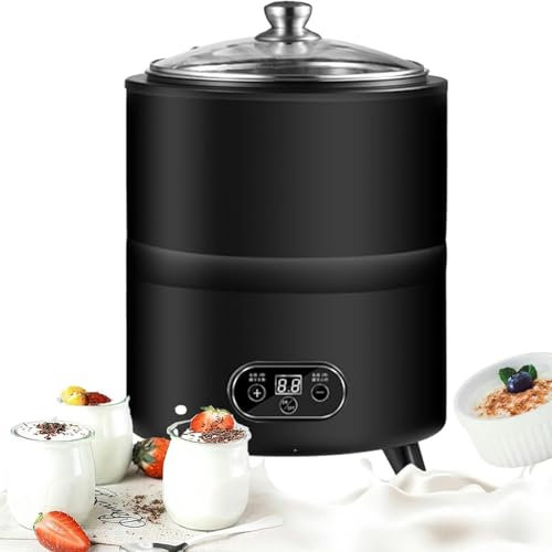 Máquina de yogur totalmente automática de 8 litros, máquina de fermentación de yogur comercial de 400 W con temporizador y control de temperatura constante, recipiente de acero inoxidable,natto, yogur