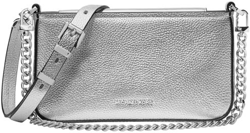 Michael Kors Bryant Small Convertible Crossbody Bag, Borsa a Tracolla Donna, Argento, One Size