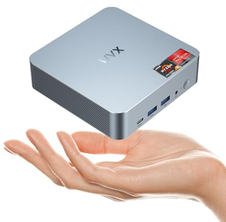 WVX Gaming Mini PC AMD Ryzen 6600H (Equivalent to i7-11800H 4.5Ghz 6C 12T), 16/32+512GB DDR5 Small Computers Dual LAN,Micro Desktop Computers Support 4K Dual Display 4X USB 3.2 WiFi6 Bluetooth 5.2