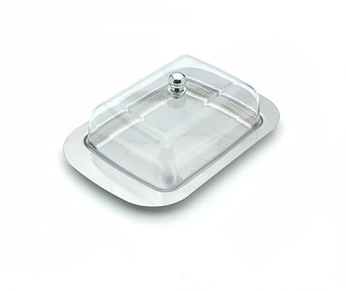 Scatola per Burro,Burriera,Porta Burro,Burro in Acciaio Inossidabile con Coperchio e Manico,capacità per 250 g di burro,Adatto per Conservare Formaggi, Torte, Dessert e Piccoli Frutti