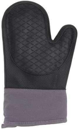 OFFSCH Grey Silicone Oven Gloves Heat Insulation Bbq Gloves Kitchen Protective for Outdoor Use