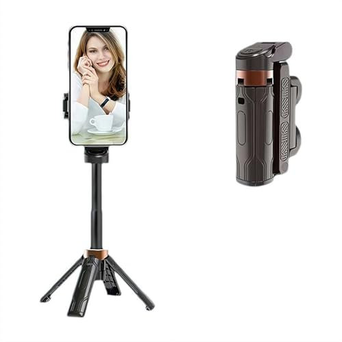 Generic Mini Tripod, 2-in-1 Selfie Stick & Phone Grip, 360° Rotation, Bluetooth Remote, Black/White, ABS Material, Compatible with Smartphone & Compact Camera