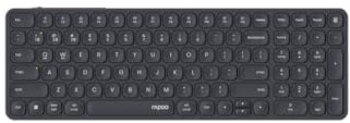 Rapoo E9710M - Kabellose Tastatur Bluetooth & 2.4G USB Wireless, Multi Device bis 4 Geräte, Akku wiederaufladbar, kompaktes Aluminium Gehäuse flach, QWERTZ Layout Deutsch, dunkelgrau