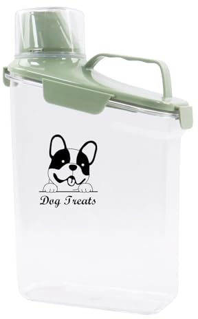 Ctomche Dog Food Storage Container Airtight Portable Pet Food Bin with Handled Lid and Pour Spout,Dog Food Containers for Dry Biscuit Small Puppy Kibble Storage Dispenser for Home, Travel,2.8L-Green