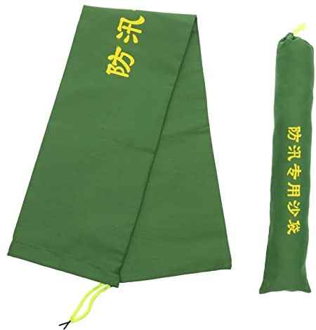 Mipcase Bolsa de Barrera para Inundaciones de Lona Gruesa Verde Cierre de Cordón, Uso Exterior para Emergencias y Bloqueos Temporales Eficaz contra Inundaciones
