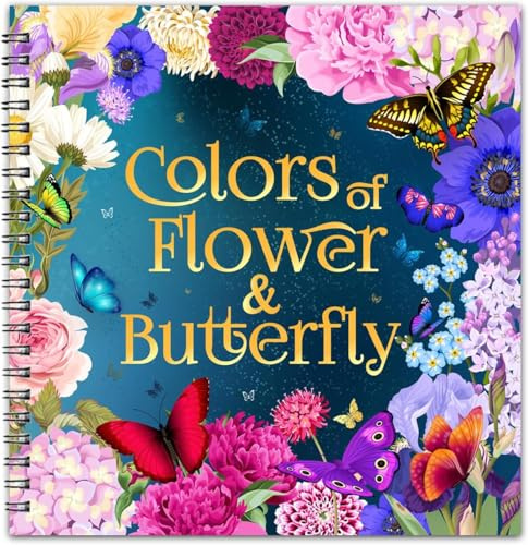 Zyloate Malbuch für Erwachsene Entspannung et Stressabbau,30 Seiten Schmetterlinge und Blumen Malbuch für Frauen und Männer,Geschenke für Frauen