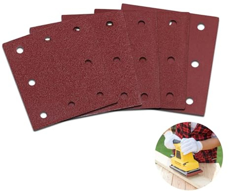 120 Stück Schleifpapier, 110 x 115 mm, Schleifblätter 40/60/80/100/120/150/180/240/320/400/600 Schleifkörnung, Papier für Schwingschleifer, Polieren und Entfernen von Rost