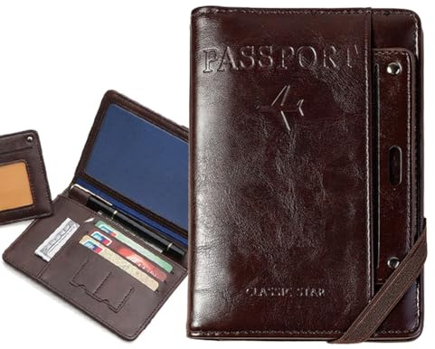 Cover Passaporto, Porta Passaporto Portafoglio da Viaggio, Custodia per Passaporto