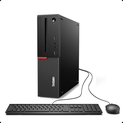 Lenovo ThinkCentre M900 SFF Desktop Computer PC, Intel Core i5-6500, 8 GB RAM, 256 GB SSD, WiFi, Bluetooth, US Tastatur, Windows 11 Pro (Generalüberholt)
