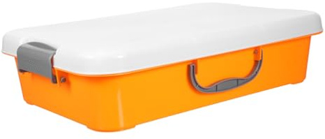 SOPOTUTU Sandspielzeug Tragbare Sandspielbox mit Deckel und Griff Leichte Kunststoff Aufbewahrungsbox für Kreatives Reise und Montessori Lernaktivitäten Auslaufsicher und Kompakt