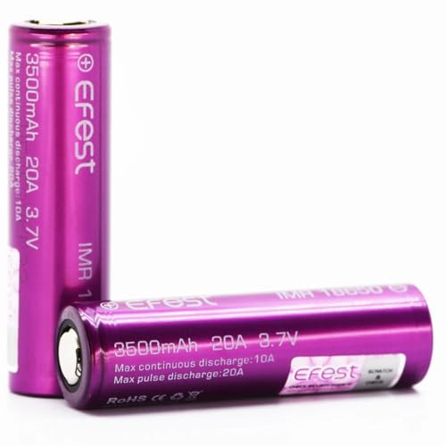 Efest 3500 Batterie rechargeable, sortie robuste de 20 A, capacité étendue, compatibilité polyvalente, haute stabilité, avec boîtier en plastique de protection, pour mods de vapotage et électroniques