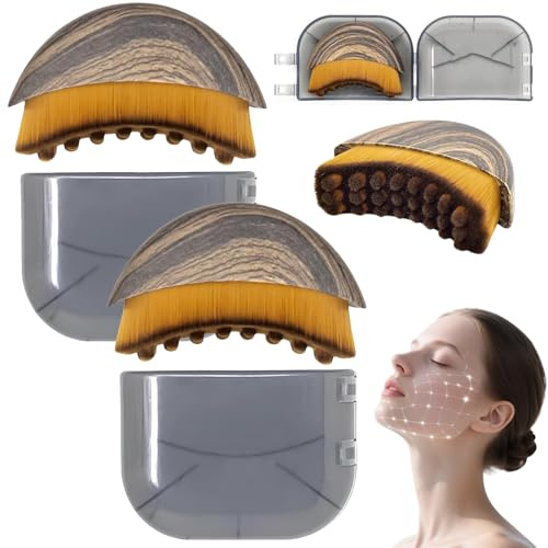 Lymphatische Gesichtsbürste,2 Stück Lymphatic Contour Face Brush,Lymphatische Kontur Gesichtsbürste,Lymphatic Drainage Face Brush,Lymph Bürste Gesicht,für Jawline,Kinn und Face Sculpting