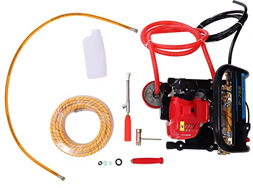 Pulverizador de motor de gasolina de 26 cc, pulverizador de alta presión con manguera de 10 m y pistola pulverizadora, pulverizador a presión 0,25 MPa para jardín y agricultura, pulverizador portátil
