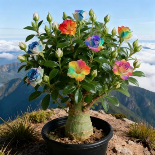 Rosa del deserto bonsai/Rosa del deserto-Profumati/Facili da Curare/Perenni/Resistenti-I-2 Rhizome