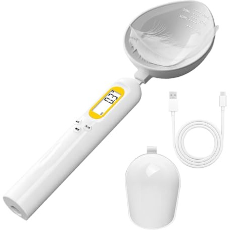 Equilibradigitale - Cuchara dosificadora electrónica de 21 x 5 cm, cabeza desmontable de ABS, balance de gramos para alimentos de alta precisión para polvo | Equilibrado cocina para casa, camping