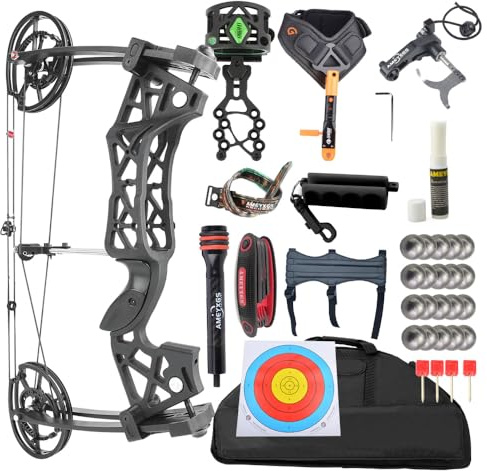 Compoundbogenset 40–65 lbs mit 310 FPS IBO – Doppelverwendung für Pfeile & Kugeln, für Linkshänder & Rechtshänder, geeignet für Jagd & Standschießen