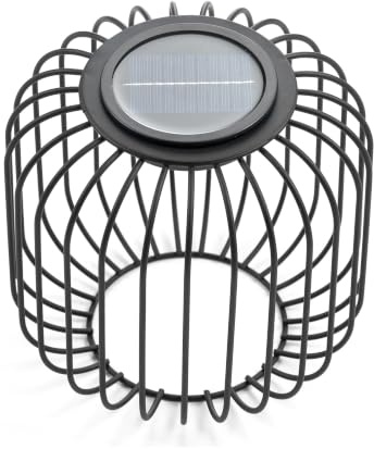NUPTIO Lanterne solari per giardino esterno: luci solari ornamenti da esterno 17,5 cm USB-C alimentato in metallo lampada impermeabile festa della mamma regali decorazioni accessori per patio, balcone