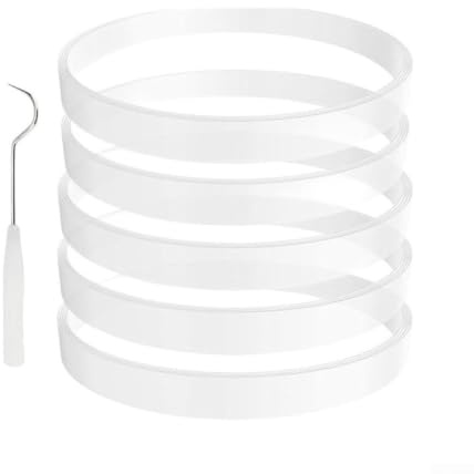 MeevrgR Juego de anillos de sellado de exprimidor con base de molienda y gancho de desmontaje, piezas de repuesto para accesorios de electrodomésticos, kit de sellado de goma blanca(2)