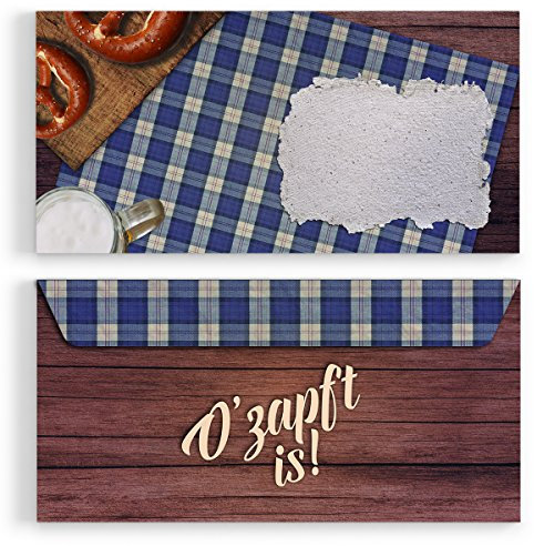 (10 x) Briefumschläge DIN-Lang Oktoberfest Einladungskarten Kuvert selbstklebend