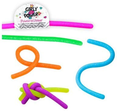 Powerschnur Glitzer, 30 cm lang, in 6 Farben, 1 Stück, Stretchschnur