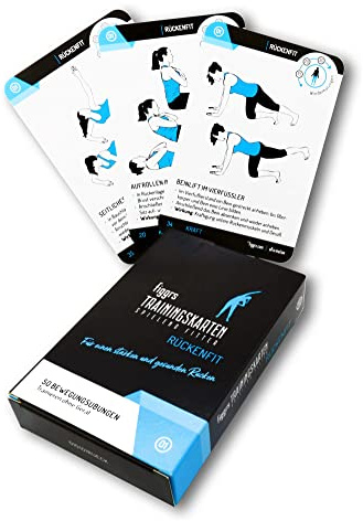 figgrs® Rückenfit - 57 Trainingskarten mit 50 Fitnessübungen für einen starken & gesunden Rücken I Rückentraining ohne Gerät I Rückenschule zuhause I Von Anfänger bis Profi