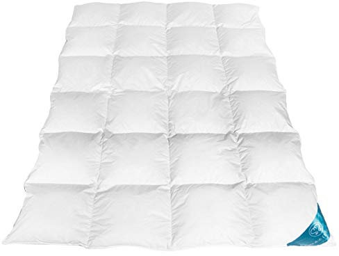 Sandaro Home Warme Winterdecke 135x200 Bettdecke | Gänsedaunendecke 135x200 | Flauschige Duvet für kalte Nächte | Steppdecke aus Reiner Baumwolle | 1600g & 100% Natur