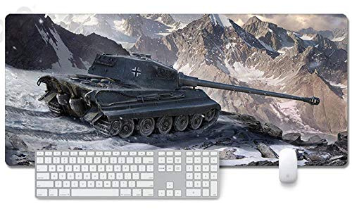 ITBT Mauspad World of Tanks Anime Mauspad Gemütlich Mousepad 900x400mm Mikrofaser Verbessert Geschwindigkeit und Präzision, rutschfest Gummierte Unterseite Waschbar Verschleißfest,Für Desktop PC, T