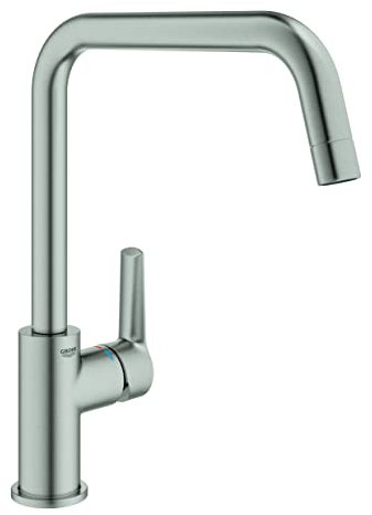 GROHE QUICKFIX Start - Einhand- Spültischarmatur (hoher Auslauf, Schnell-Montage System, Schwenkbereich 150°), supersteel, 30470DC0