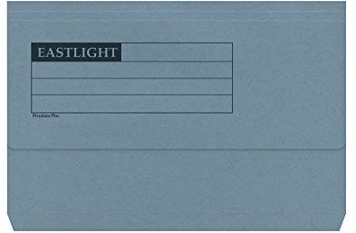 Document Wallet Heavyweight, Half Flap, Foolscap, Blue, Pack of 50