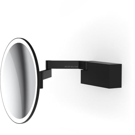 Decor Walther Vision R Wandkosmetikspiegel LED, schwarz matt - Vergrößerung 5-Fach