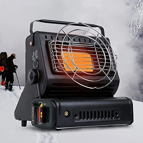 YKYR Calefactor De Gas Portátil 1.3KW Calentador De Gas De Cerámica Calentador De Butano De Camping Negro Estufa De Calefacción Compacto Seguro (Color : Black)