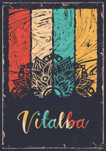 Vitalba: Taccuino A5 | Nome personalizzato Vitalba | Regalo di compleanno per moglie, mamma, sorella, figlia ... | Design: mandala | 120 pagine a righe, piccolo formato A5 (14.8 x 21 cm)