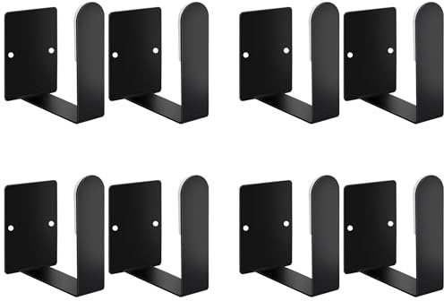 YURINJEE Pot Lid Holder Stainless Steel Wall Mounted 3M Self Adhesive, Also for Bathroom Scale Holder & Cutting Board, Pan Cover Racks Freely Adjustable Length (Set of 4, Black)