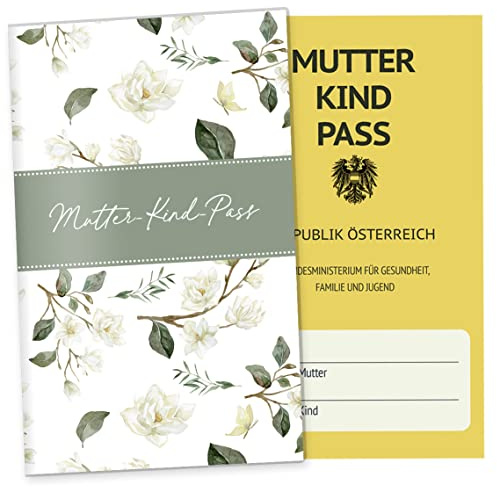 Mother-Child Passport Cover 3-Piece Awesome Mommy Cover Pregnancy Gift Idea (Mother-Child Passport, Austria, Amazing Amaryllis)