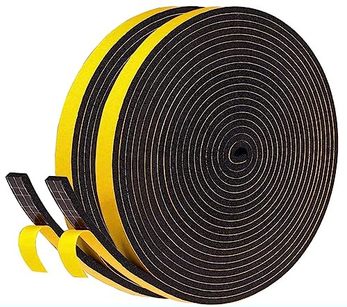 Dichtungsband Selbstklebend 9mm(B) x 3mm(D)/10m(L) Fenster Türdichtung Dichtung Schaumstoff Klebeband Schaumstoffstreifen, Gummi-Dichtungsstreifen Schalldämmung Kollision Siegel Schwarz